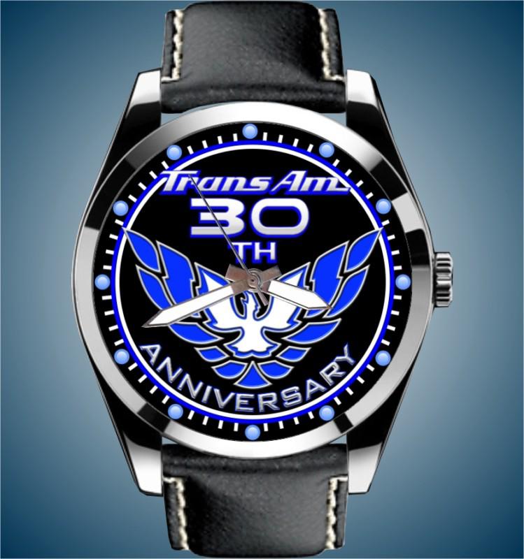 1999 trans am 30th anniversary blue emblem leather band watch f