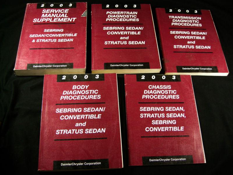 2003 sebring convertible sedan stratus chrysler factory service manual 5 vol set
