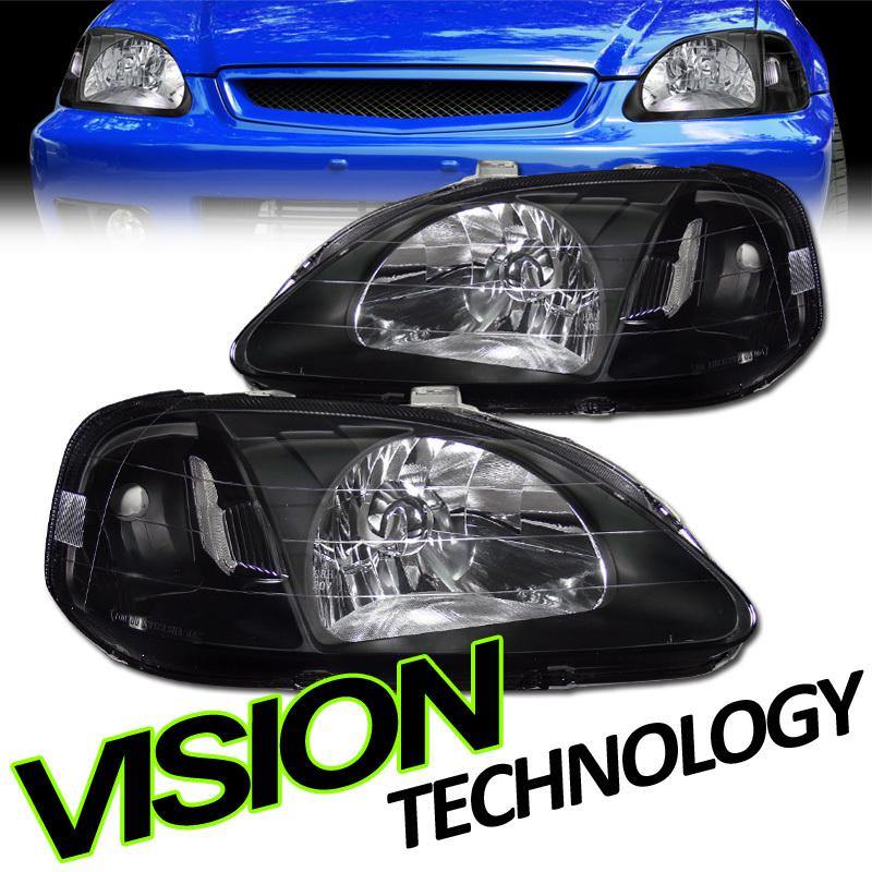 Purchase Clear Reflector 9900 Civic 2DR/3DR/4DR JDM Black Headlights