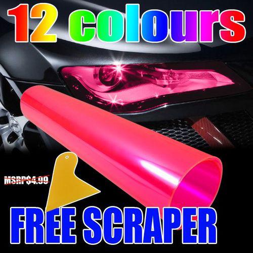 FM CAR DRL HEADLIGHT TAIL BRAKE LIGHT FOG LAMP VINYL FILM 12