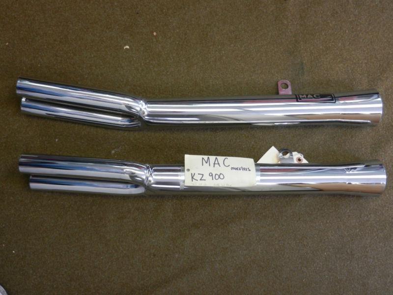 Mac - 4-into-2 slip-on mufflers, flare tip - kawasaki kz900 - all years & models