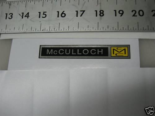 Mcculloch kart shroud decal vintage mc