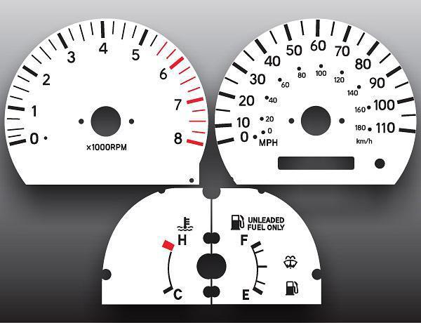 1999-2000 toyota tacoma white face gauges