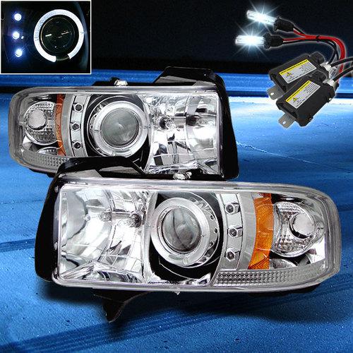 8000k slim xenon hid+94-01 ram 2x halo projector led headlights head lights set