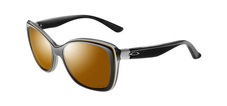 New genuine oakley womens polarized news flash sunglasses black shadow frame