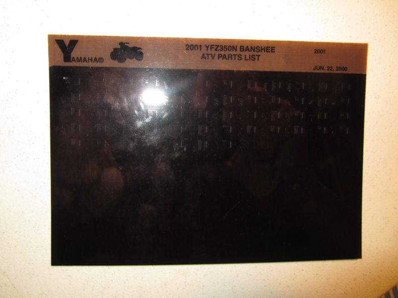Purchase 2001 Yamaha ATV YFZ350N Banshee Microfiche Parts List Catalog