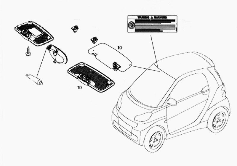 Purchase Genuine Smart Fortwo Sun Visor Driver Side OEM With Warranty
