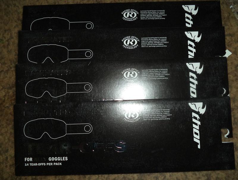 New thor laminated tearoffs for ally goggles, 4 packs of 14 tearoffs