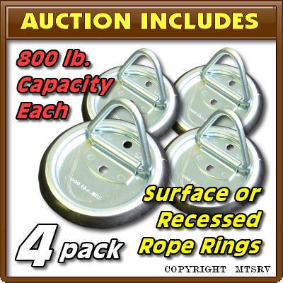 D-ring surface mount tie down 800 lbs w/bezel set of 4 _f