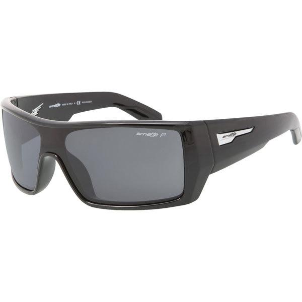 Gloss black/grey polarized arnette high beam polarized sunglasses