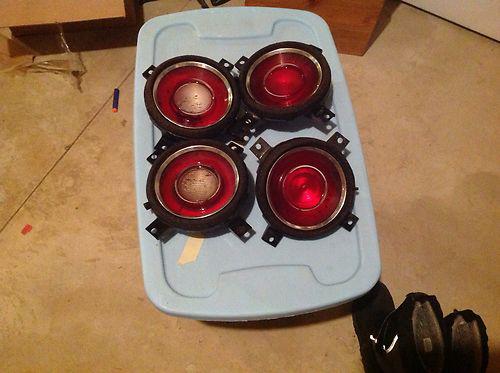 1972-74  cuda tail lights (set) with trim rings