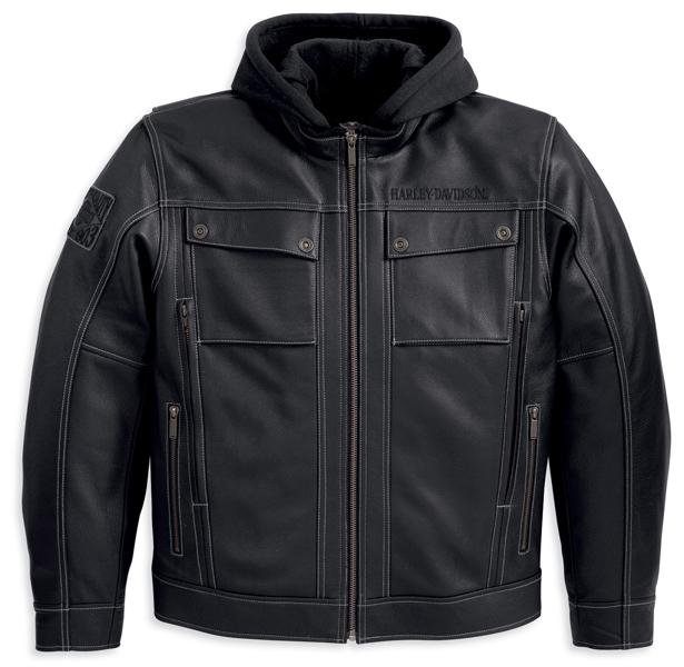 97135-13vm new harley davidson men's generator 3 in 1 leather jacket size medium