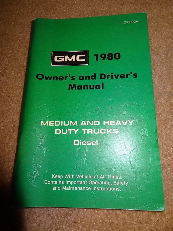 Nos 1980 80 gmc trucks medium+heavy duty diesel engine original gm owners manual