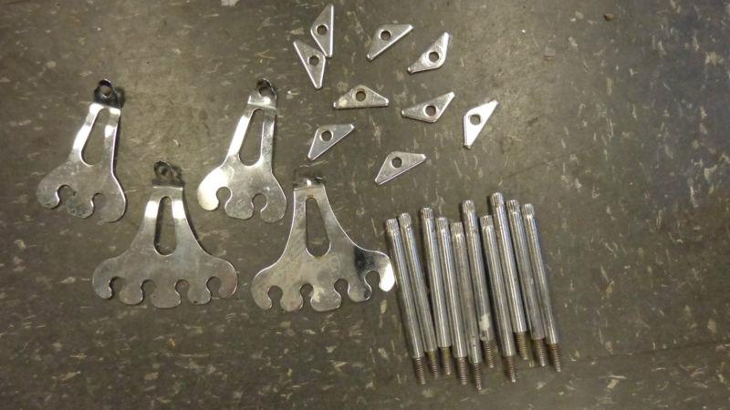 Ford small block 302 351 289 chrome valve cover dress up kit plug wire holder 