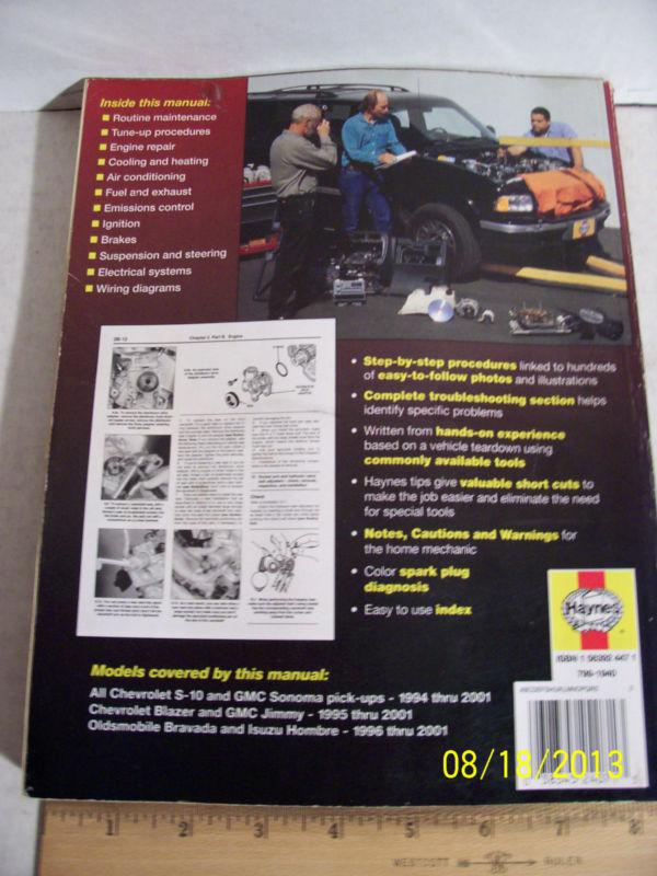 Haynes 94-01 S-10/Sonoma,95-01 Blazer/Jimmy,96-01 Bravada/Hombre Manual #24071, US $9.95, image 4