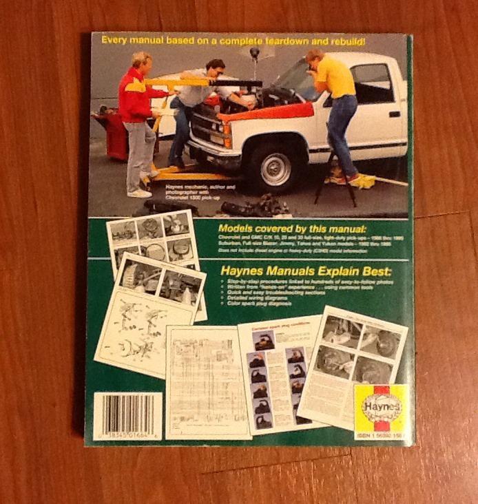 Haynes Chevrolet GMC Pickups 1988 - 1995 2WD 4WD Truck Auto Repair Book Manual, US $13.74, image 5