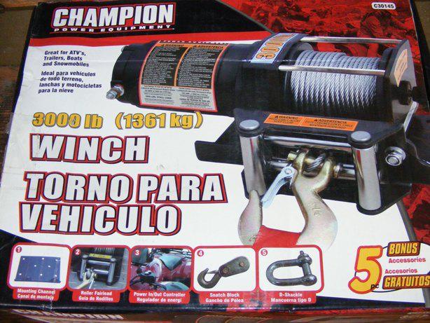 5 piece champion 3000 lb winch c30145