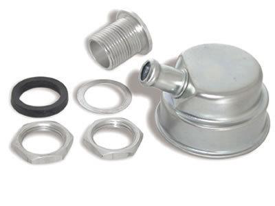 Two (2) moroso 68785 valve cover breather bolt-on round steel zinc plated plain