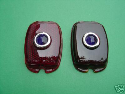 1937-37-1938-38 chevrolet blue dot taillight lenses-glass-pair-new  