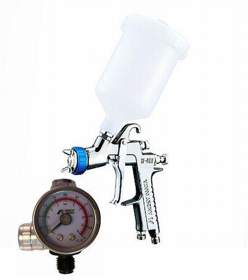 Iwata japan: air regulator + water paint spray gun [w-400wb-141g / 142g] w/o cup