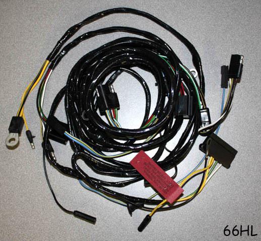 New! 1966 ford mustang firewall to headlight wire under hood harness in stock