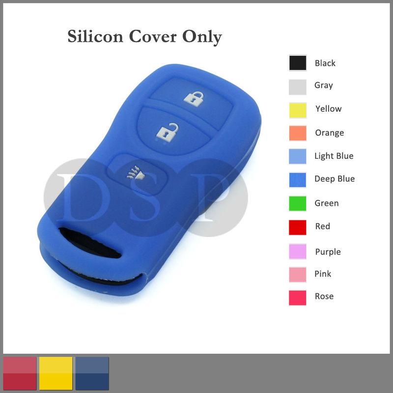 Silicone skin jacket cover holder for nissan remote key case shell 3 button db