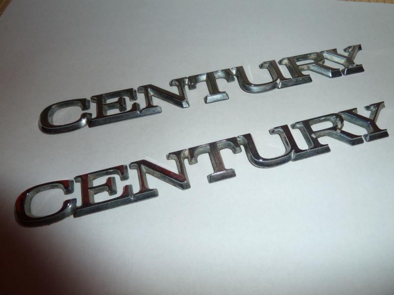 Buick century car name plate emblem auto detail trim vintage lot set of 2 80s