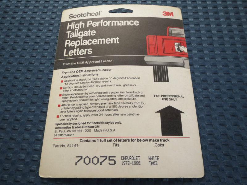 73-80 chevrolet pickup truck tailgate letters scotchcal 3m white 70075 chevy