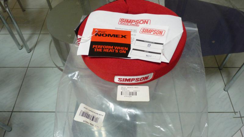 Simpson padded neck support brace - red  nomex - 23022r 360 degree sfi 3.3
