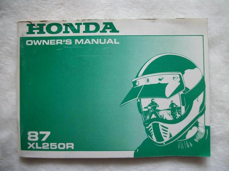 1987 87 honda xl250r xl250 r owners manual  xl 250 bike