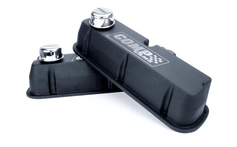 New comp cams black wrinkle powdercoated small block ford valve covers #282