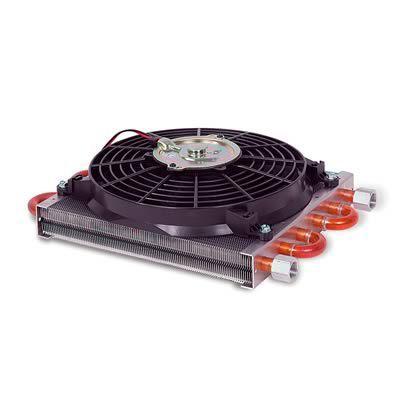 Flex-a-lite oil cooler 10 1/2" x 15" x 4" cooler 10" fan 1/2" npt female kit