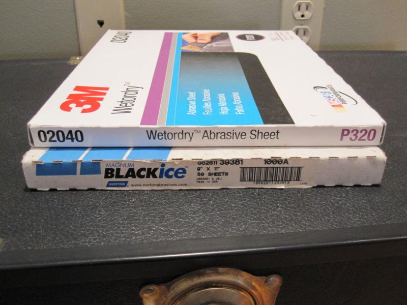 3m 02040 p320 & norton 39381 1000a wet sanding paper