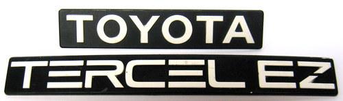 87-90 toyota tercel ez rear trunk nameplate emblems