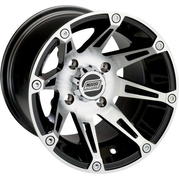 Moose 387x wheel (rear) 12x8 machined w/black for 10-12 polaris ranger 800 rzr 4