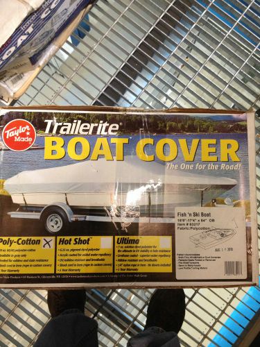 Taylor made offshore fishing boat cover,22.5'-23.4'l-102"beam-outboard,grey poly