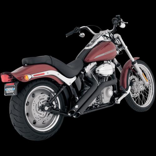 Vance & hines sideshots 2-into-2 exhaust, black for 1986-2013 harley softail