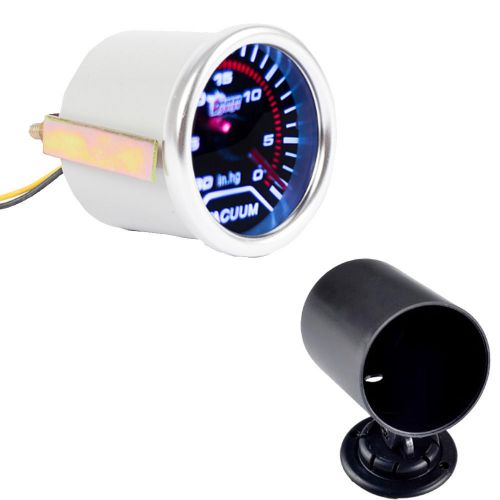 Car motor smoke len 2&#034; 52mm indicator vacuum gauge meter kit in.hg holder
