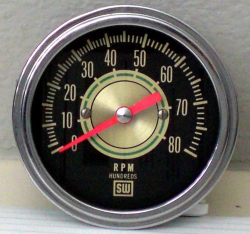 Vintage stewart warner greenline 960 series tachometer - excellent - nr