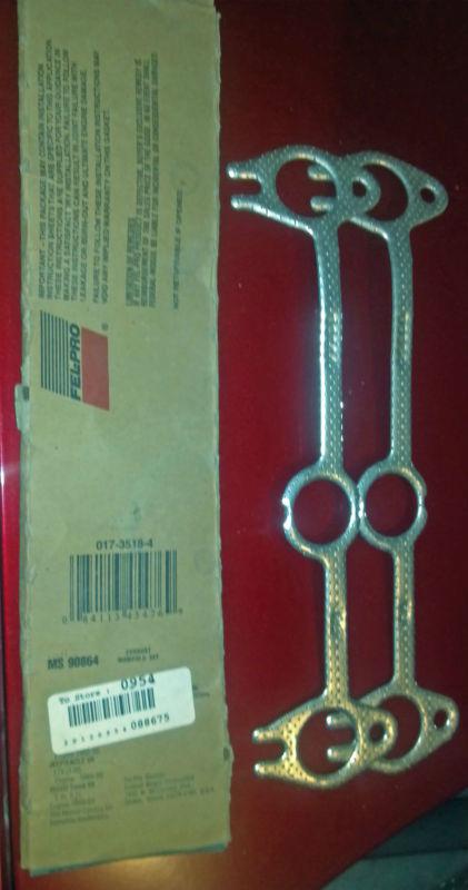 Fel-pro ms90864 gm v6 exhaust manifold gasket set (new) buick, cadillac, chevy 