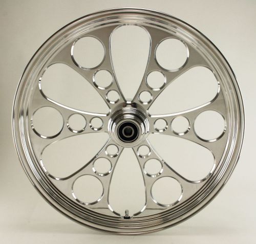Ultima polished kool kat cnc 21&#034; x 3.5&#034; front dd wheel for harley/custom models
