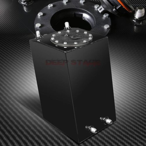 3 gallon lightweight black coat aluminum gas fuel cell tank/2" sump+level sender