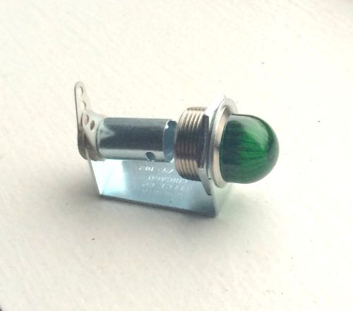 Vintage green lined beehive lens dash gauge panel light hot rod 5/8&#034;. nos dialco