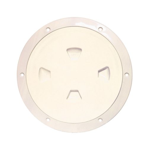 New beckson 8" smooth center screw-out deck plate - beige dp80-n