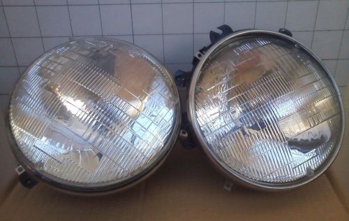 Sealed beam headlights long range suit + frames + bezel top rh dobz-37a ford !!!