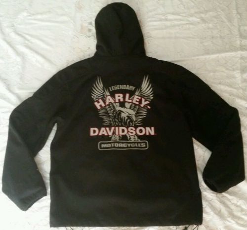 Harley davidson reflective full zip hoodie mens sz medium black 97330-08vm