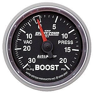 Auto meter 3607 sport-comp series gauge 2-1/16&#034; boost/vacuum mechanical