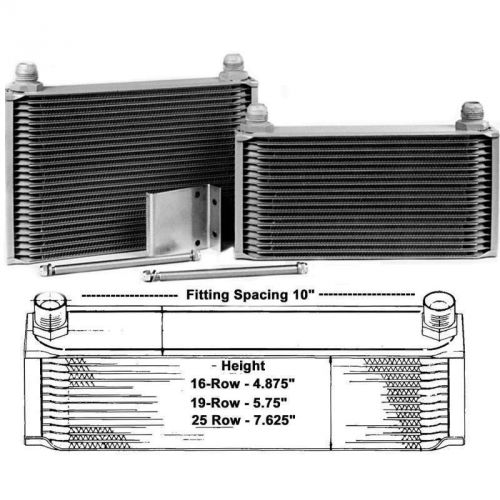Porsche® oil coolers, deluxe auxiliary, 19-row cooler 12an(ü&#034;) 1955-2005