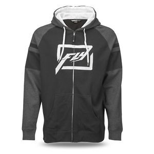 Fly racing threshold mens zip up hoody black/heather gray