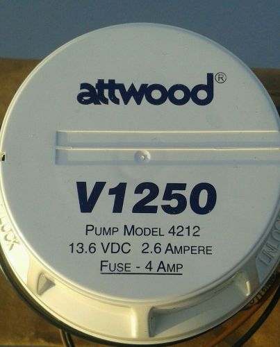 Marine-boating-sailing-attwood v1250 bilge pump-mod 4212-1250 gph-works great